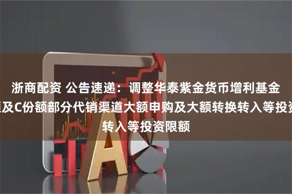 浙商配资 公告速递：调整华泰紫金货币增利基金A份额及C份额部分代销渠道大额申购及大额转换转入等投资限额